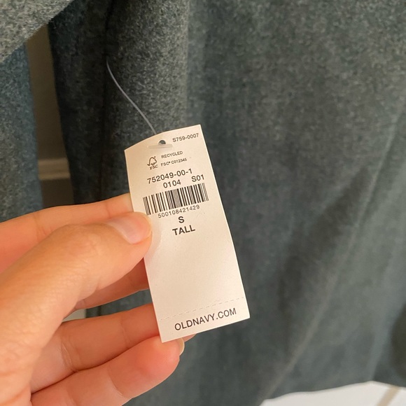 NWT Old Navy Long Women's Green Gray Coat Size Small Tall - Picture 5 of 10